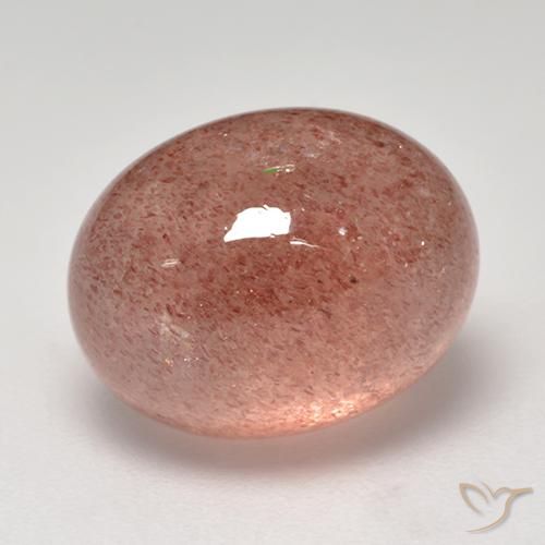 Quarzo fragola Rosa arancione naturale da 7.57 ct, Ovale, Traslucido