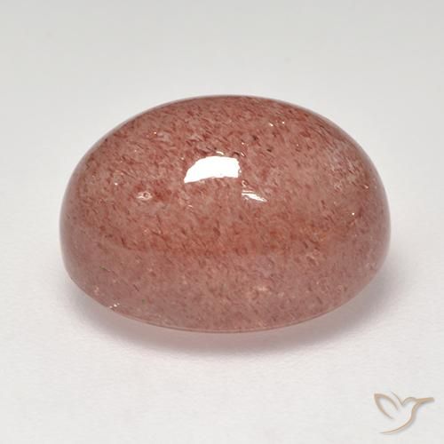 Quarzo fragola Rosa arancione naturale da 7.57 ct, Ovale, Traslucido