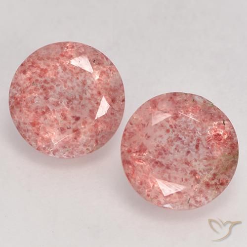 2.36ctw Naturale Rosa medio-chiaro Quarzo Fragola, Rotondo, Traslucido