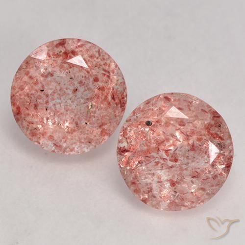 2.38ctw Naturale Rosa chiaro Quarzo Fragola, Rotondo, Trasparente