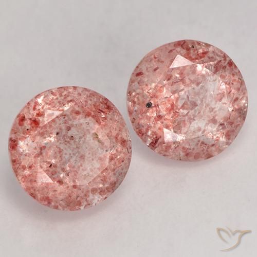 Gemme di Quarzo fragola Rosa chiaro naturale da 2.38 ct, Rotondo, Trasparente