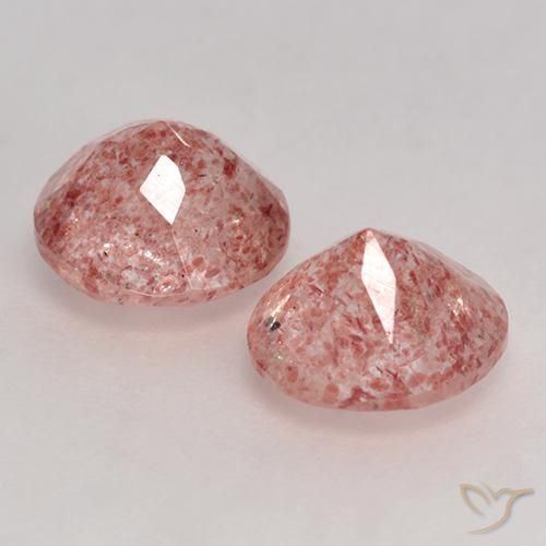 Gemme di Quarzo fragola Rosa chiaro naturale da 2.38 ct, Rotondo, Trasparente