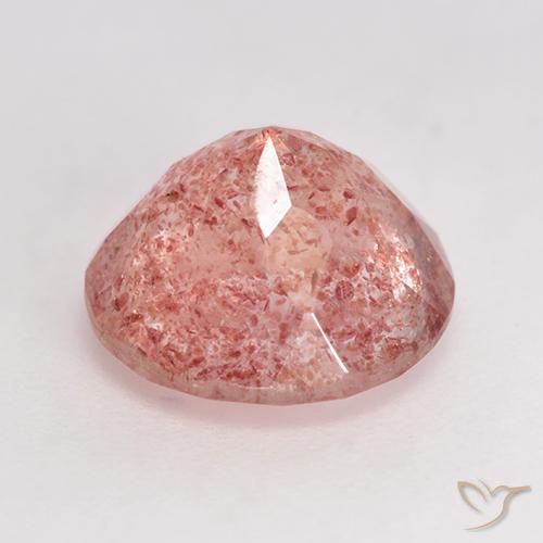 Quarzo fragola Rosa chiaro naturale da 3.47 ct, Rotondo, Traslucido
