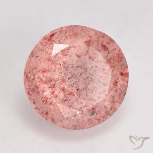 Quarzo fragola Rosa chiaro naturale da 3.61 ct, Rotondo, Traslucido