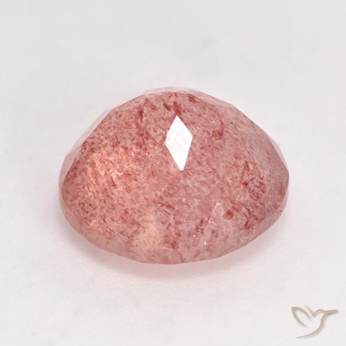 Quarzo fragola rosa lampone naturale da 3.54 ct, Rotondo, Traslucido