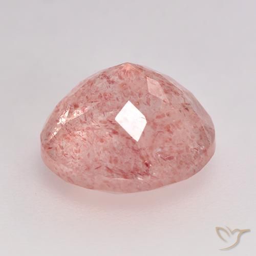 Quarzo fragola Rosa chiaro naturale da 3.92 ct, Rotondo, Traslucido