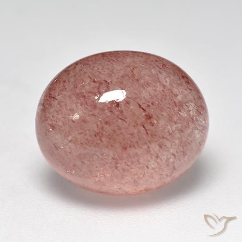 Quarzo fragola Rosa medio-chiaro naturale da 7.58 ct, Ovale, Traslucido