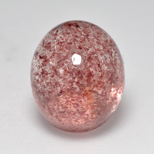Quarzo fragola Rosa rosa naturale da 6.97 ct, Taglio ovale, Traslucido