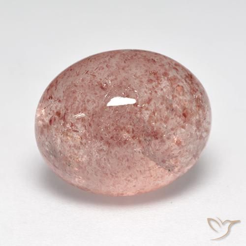 Quarzo fragola Rosa medio-chiaro naturale da 7.11 ct, Ovale, Traslucido