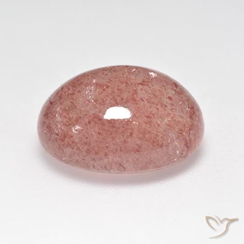 Quarzo fragola Rosa medio-chiaro naturale da 7.11 ct, Ovale, Traslucido