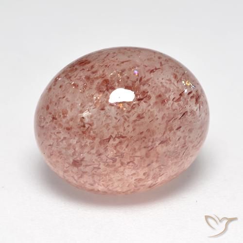 Quarzo fragola Rosa chiaro naturale da 7.15 ct, Ovale, Traslucido