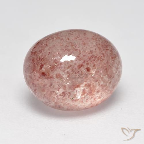 Quarzo fragola Rosa terroso naturale da 3.90 ct, Ovale, Traslucido