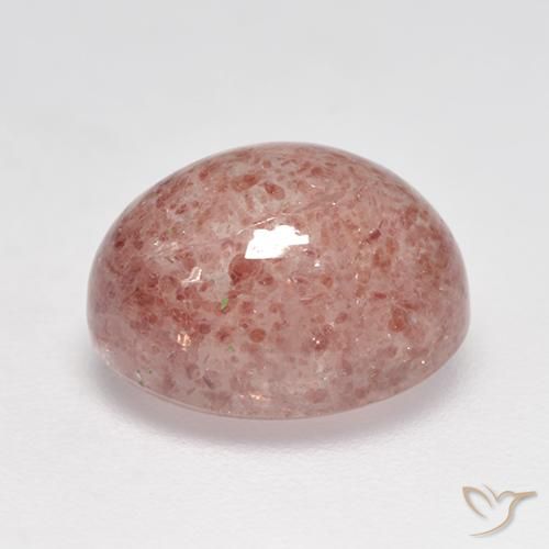 Quarzo fragola Rosa terroso naturale da 3.90 ct, Ovale, Traslucido