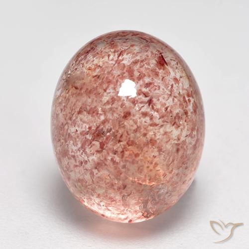 Quarzo Fragola Rosa medio-chiaro naturale da 5.28 ct, Ovale, Traslucido
