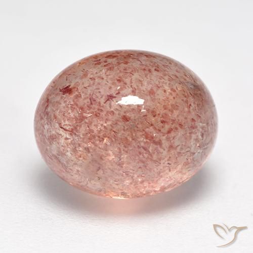 Quarzo Fragola Rosa medio-chiaro naturale da 5.28 ct, Ovale, Traslucido