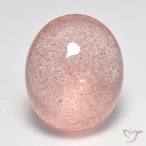 10.22ct Naturale Rosa terroso Quarzo Fragola, Ovale, Traslucido