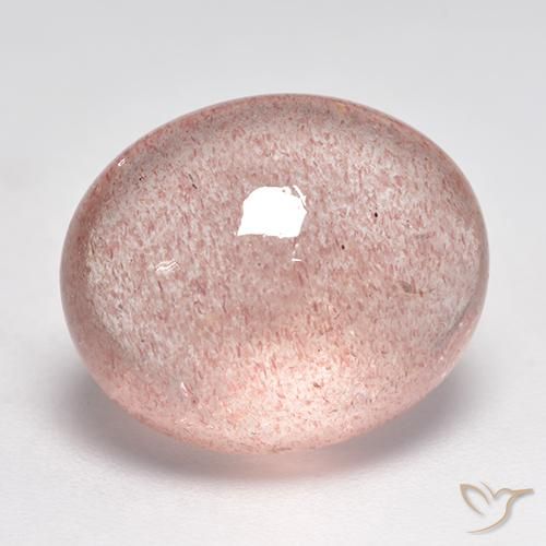 Quarzo fragola Rosa terroso naturale da 10.22 ct, Ovale, Traslucido