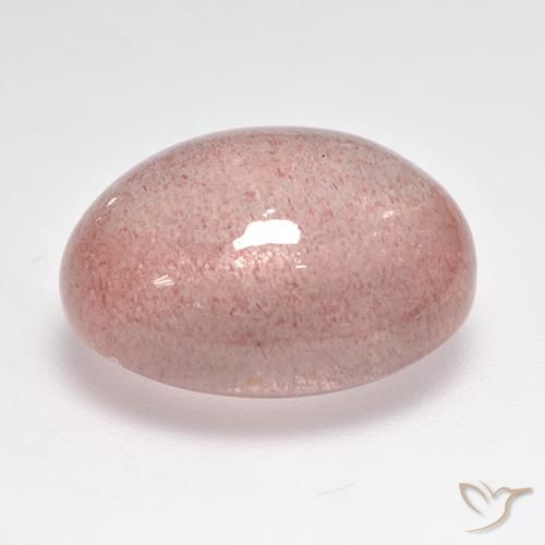 Quarzo fragola Rosa terroso naturale da 10.22 ct, Ovale, Traslucido