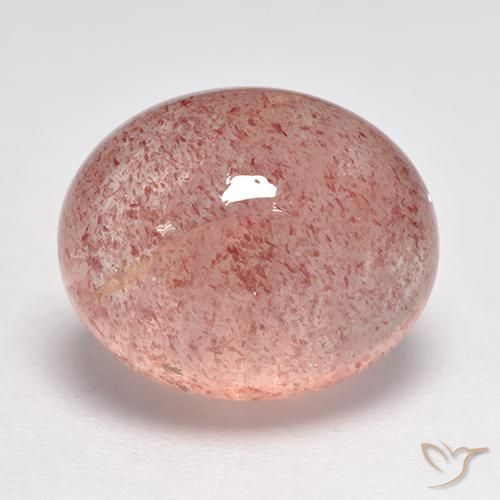 Quarzo fragola Rosa terroso naturale da 8.24 ct, Ovale, Traslucido