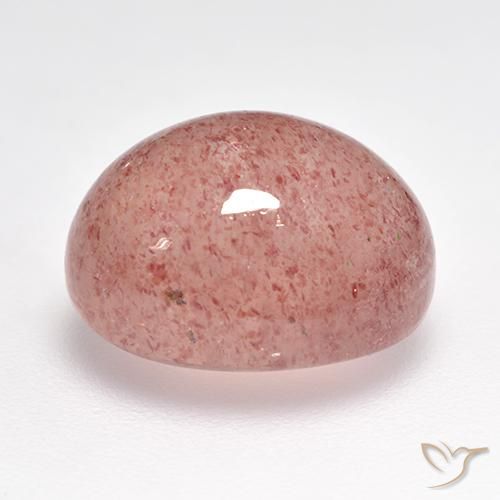 Quarzo fragola Rosa terroso naturale da 8.24 ct, Ovale, Traslucido