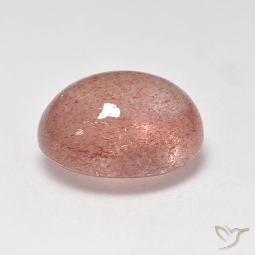 Quarzo fragola Rosa medio-chiaro naturale da 6.70 ct, Ovale, Traslucido