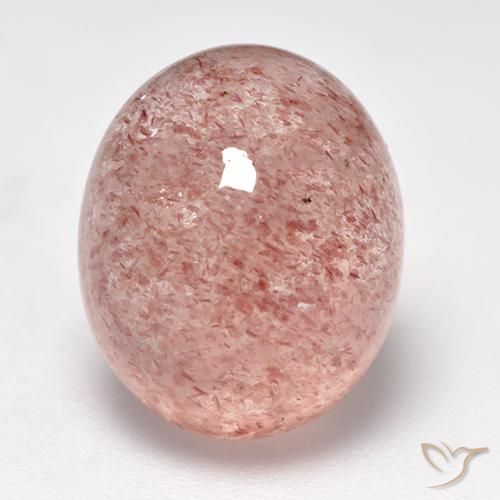 Quarzo fragola Rosa chiaro naturale da 8.27 ct, Taglio ovale, Traslucido