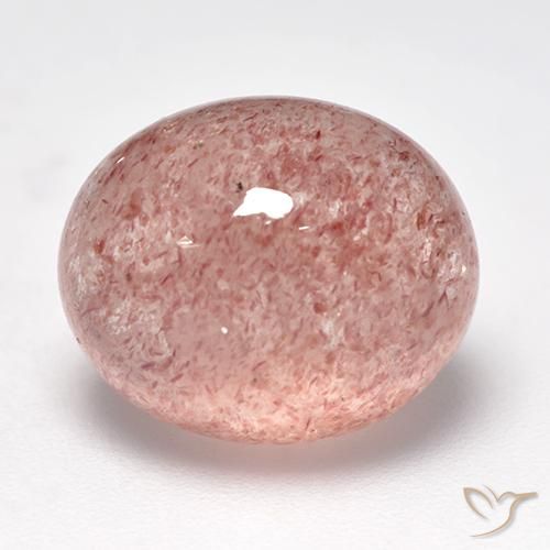 Quarzo fragola Rosa chiaro naturale da 8.27 ct, Taglio ovale, Traslucido