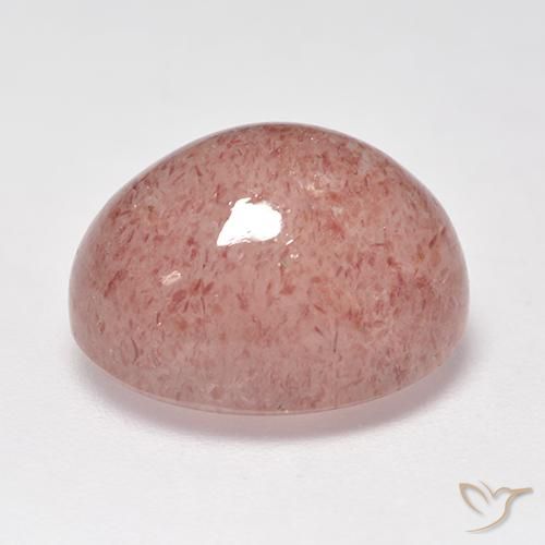 Quarzo fragola Rosa chiaro naturale da 8.27 ct, Taglio ovale, Traslucido