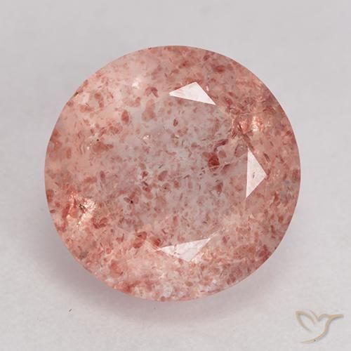 3.62ct Naturale Rosa terroso Quarzo Fragola, Rotondo, Trasparente