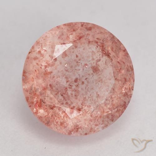 Quarzo fragola Rosa terroso naturale da 3.62 ct, Rotondo, Trasparente