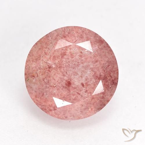 3.59ct Naturale Rosa chiaro Quarzo Fragola, Rotondo, Traslucido