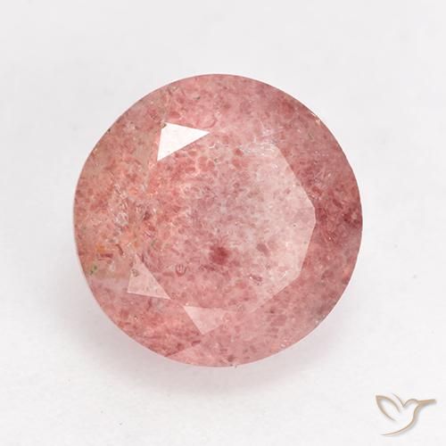 Quarzo fragola Rosa chiaro naturale da 3.59 ct, Rotondo, Traslucido