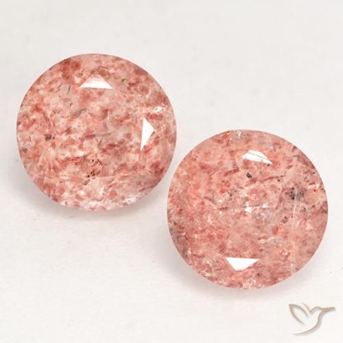 2.37ctw Naturale Rosa medio-chiaro Quarzo Fragola, Rotondo, Traslucido