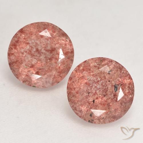 2.45ctw Naturale Rosa rosa Quarzo Fragola, Rotondo, Traslucido