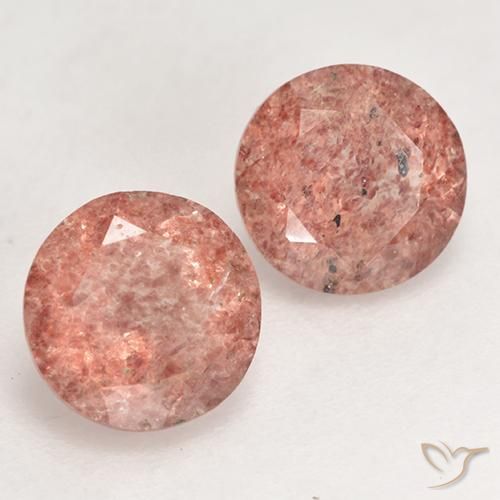 Gemme di Quarzo fragola Rosa rosa naturale da 2.45 ct, Rotondo, Traslucido