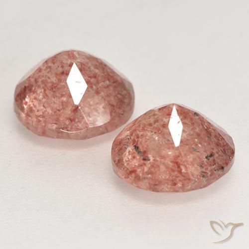 Gemme di Quarzo fragola Rosa rosa naturale da 2.45 ct, Rotondo, Traslucido