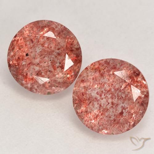 2.35ctw Naturale Rosa brillante Quarzo Fragola, Rotondo, Traslucido