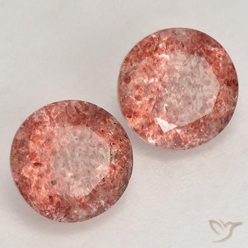 Gemme di Quarzo fragola Rosa brillante naturale da 2.35 ct, Rotondo, Traslucido