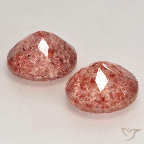 Gemme di Quarzo fragola Rosa brillante naturale da 2.35 ct, Rotondo, Traslucido