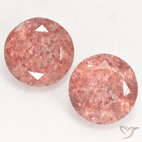 2.25ctw Naturale Rosa rosa Quarzo Fragola, Rotondo, Traslucido