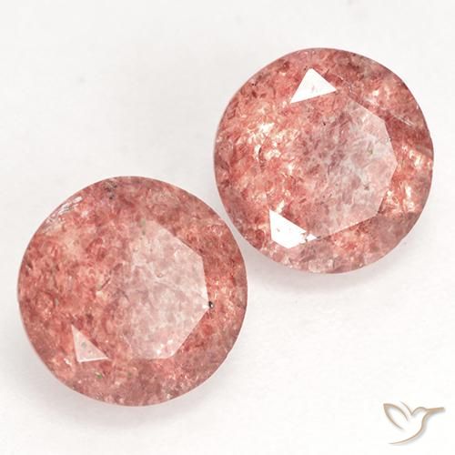 Gemme di Quarzo fragola Rosa rosa naturale da 2.25 ct, Rotondo, Traslucido