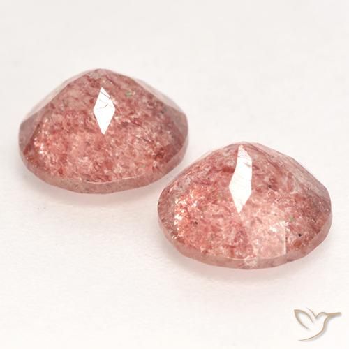Gemme di Quarzo fragola Rosa rosa naturale da 2.25 ct, Rotondo, Traslucido