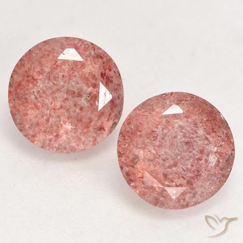 2.29ctw Naturale Rosa rosa Quarzo Fragola, Rotondo, Traslucido