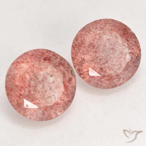 Gemme di Quarzo fragola Rosa rosa naturale da 2.29 ct, Rotondo, Traslucido