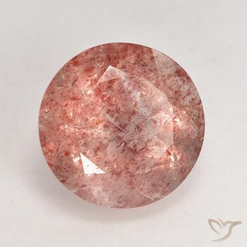 Quarzo fragola rosso indiano naturale da 3.64 ct, Rotondo, Traslucido