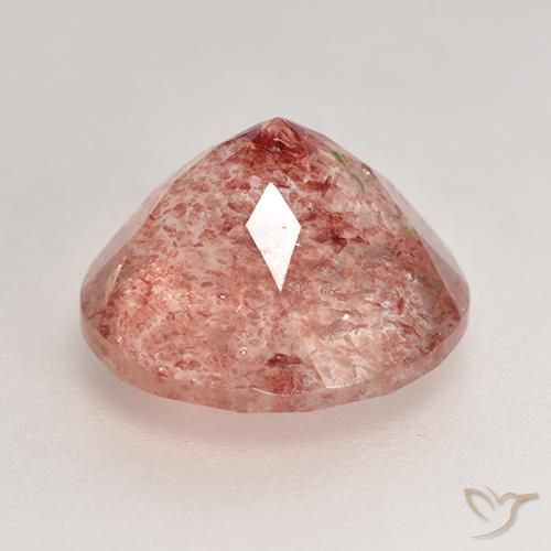 Quarzo fragola rosso indiano naturale da 3.64 ct, Rotondo, Traslucido