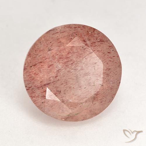 Quarzo fragola Pompelmo Rosa naturale da 3.59 ct, Rotondo, Traslucido