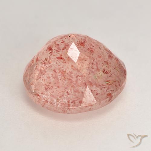 Quarzo fragola Rosa medio naturale da 3.77 ct, Rotondo, Traslucido