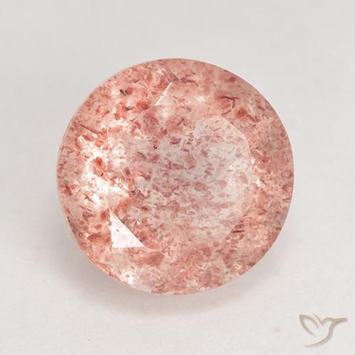 Quarzo fragola Rosa medio naturale da 3.60 ct, Rotondo, Traslucido