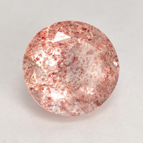 Quarzo fragola naturale rosa da 3,29 ct, taglio rotondo, traslucido